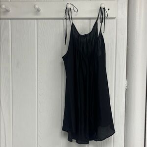 Beautiful People LA sheer black camisole top with shoulder ties, size small